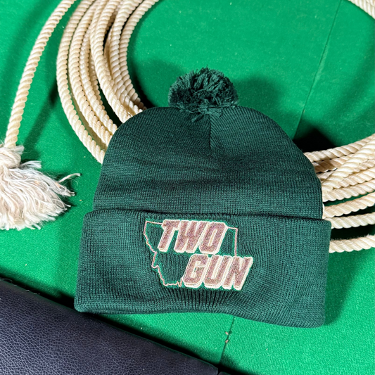 "Tips Down" Pom Beanie